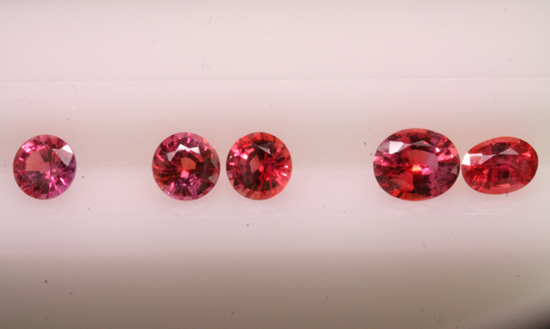 Parcel of natural color Padparadscha sapphires from India