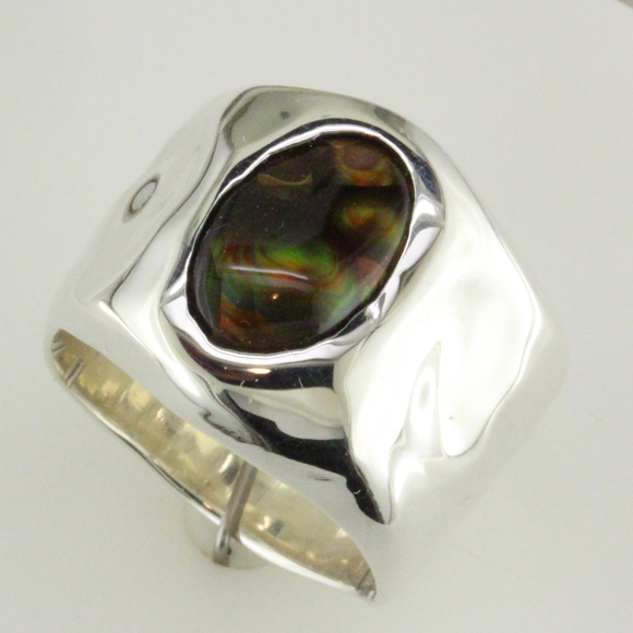 Silver Fire Agate custom ring