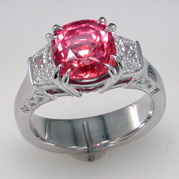 padparadscha custom ring