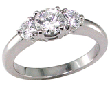14k 3-Stone Diamond Ring