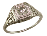 Art Deco Filigree Diamond Ring