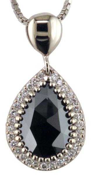 14kw Black Diamond Pendant