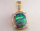 Black Opal & Diamond Pendant