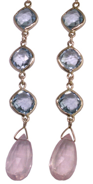 Blue Topaz & Rose Quartz Earrings