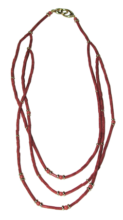 14ky Red Coral Bead Necklace