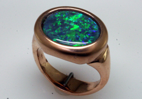 Custom Black Opal Ring
