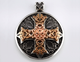 SS/18kr Cross Shield Pendant