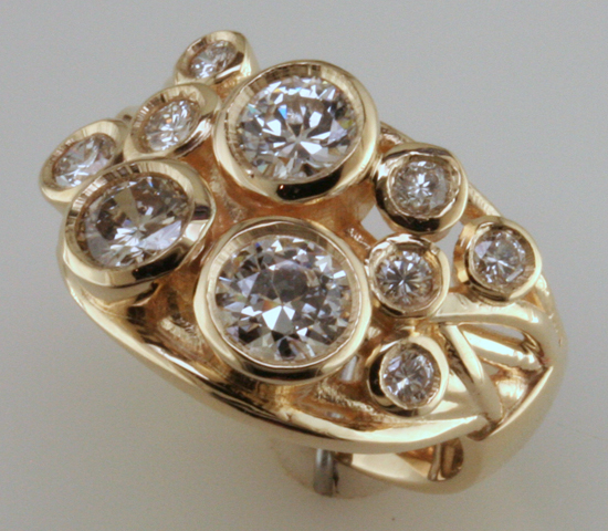 Custom Diamond Bezel Ring