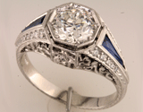 Custom Diamond & Sapphire Ring