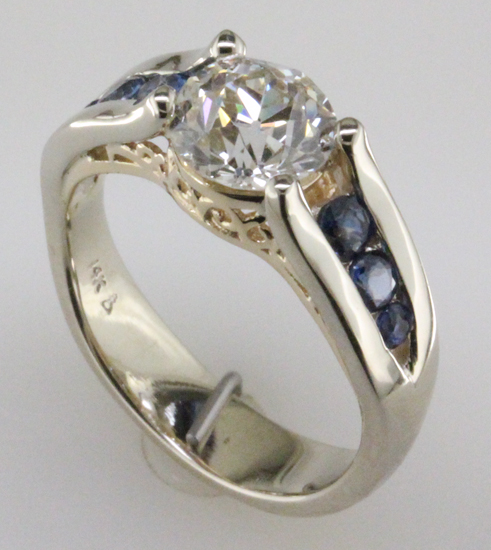 Custom Diamond & Sapphire Ring
