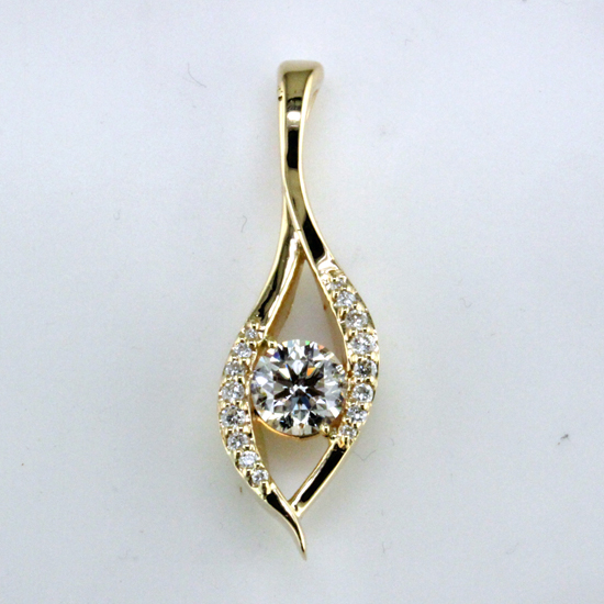Custom Flowy Diamond Pendant