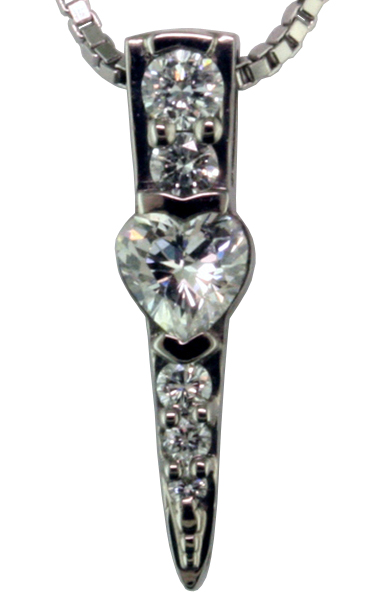 14k Heart Diamond Pendant