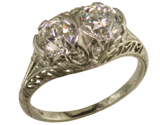 Platinum Twin Diamond Ring