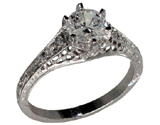 Platinum Filigree Engagement Ring