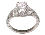 Platinum Filigree Engagement Ring