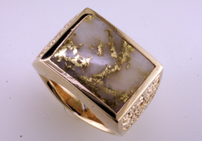 Custom Gold-in-Quartz Ring