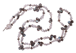 SS Labradorite & Freshwater Pearl Necklace