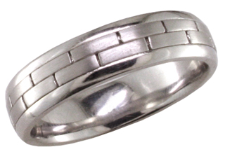 Platinum Brick Men's Wedding Band