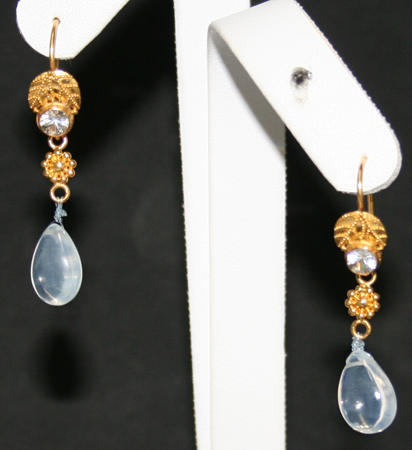 Moonstone & Sapphire Earrings