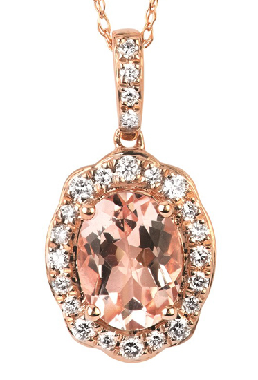 14k Morganite + Diamond Necklace