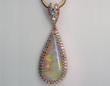 14k Opal & Diamond Pendant