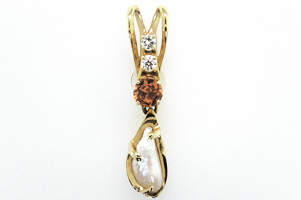 Pearl, Spessartine Garnet & Diamond Pendant