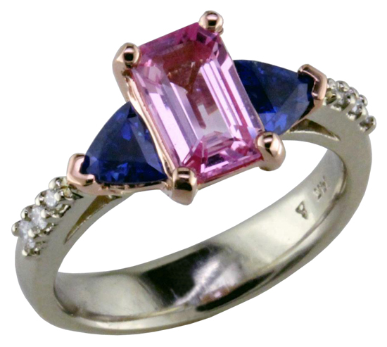 Pink & Blue Sapphire Ring