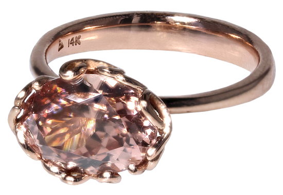 Pink Zircon Love Ring