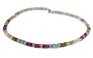 14ky Rainbow Gemstone Necklace