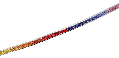 14kw Rainbow Sapphire Bracelet