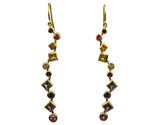 18k Rainbow Sapphire Earrings