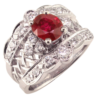 14kw Ruby & Diamond Ring