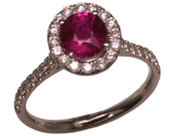 14kw Ruby Halo Ring