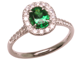 14kw Tsavorite Garnet Halo Ring