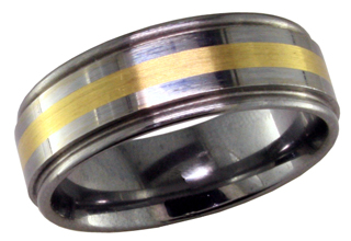 Tungsten & 18ky Men's Wedding Band