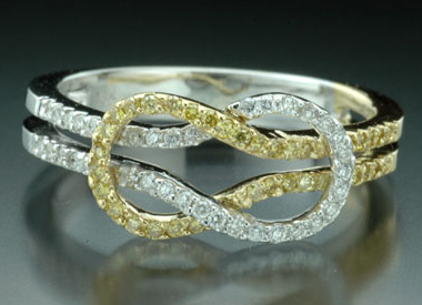 18k Diamond Love Knot Ring