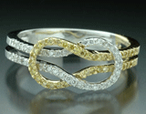 18k Diamond Love Knot Ring