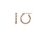 14k rose 15mm Hoop Earrings, Pair
