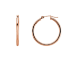 14k rose 25mm Hoop Earrings, Pair