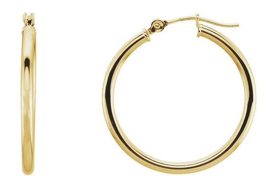 14ky 25mm Hoop Earrings, Pair