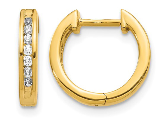 14ky 0.24ctw Diamond Hoops