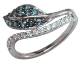 Alexandrite & Diamond Leaf Ring