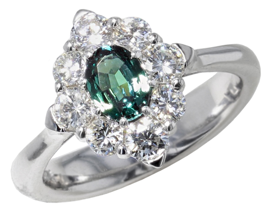 Alexandrite + Diamond Ring