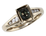 14ky Alexandrite + Diamond Ring