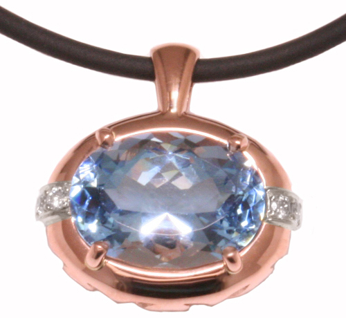 14k Rose Aquamarine Pendant