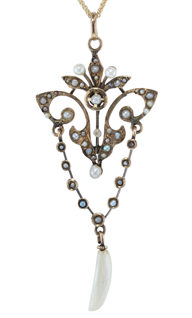 Art Nouveau Pearl Pendant