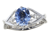 Blue Sapphire + Diamond Ring