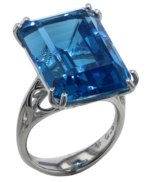SS Blue Topaz Ring