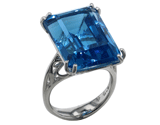 SS Blue Topaz Ring