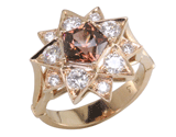 Zircon & Diamond Star Ring